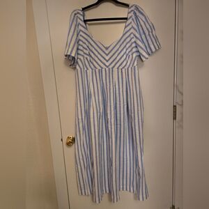 A New Day Light Blue and White Striped Garment